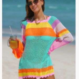 Colorful Crochet Beach Cover-Up